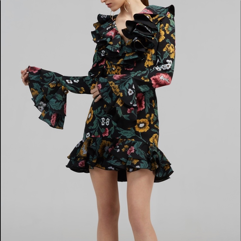 C/meo collective floral ruffle dress